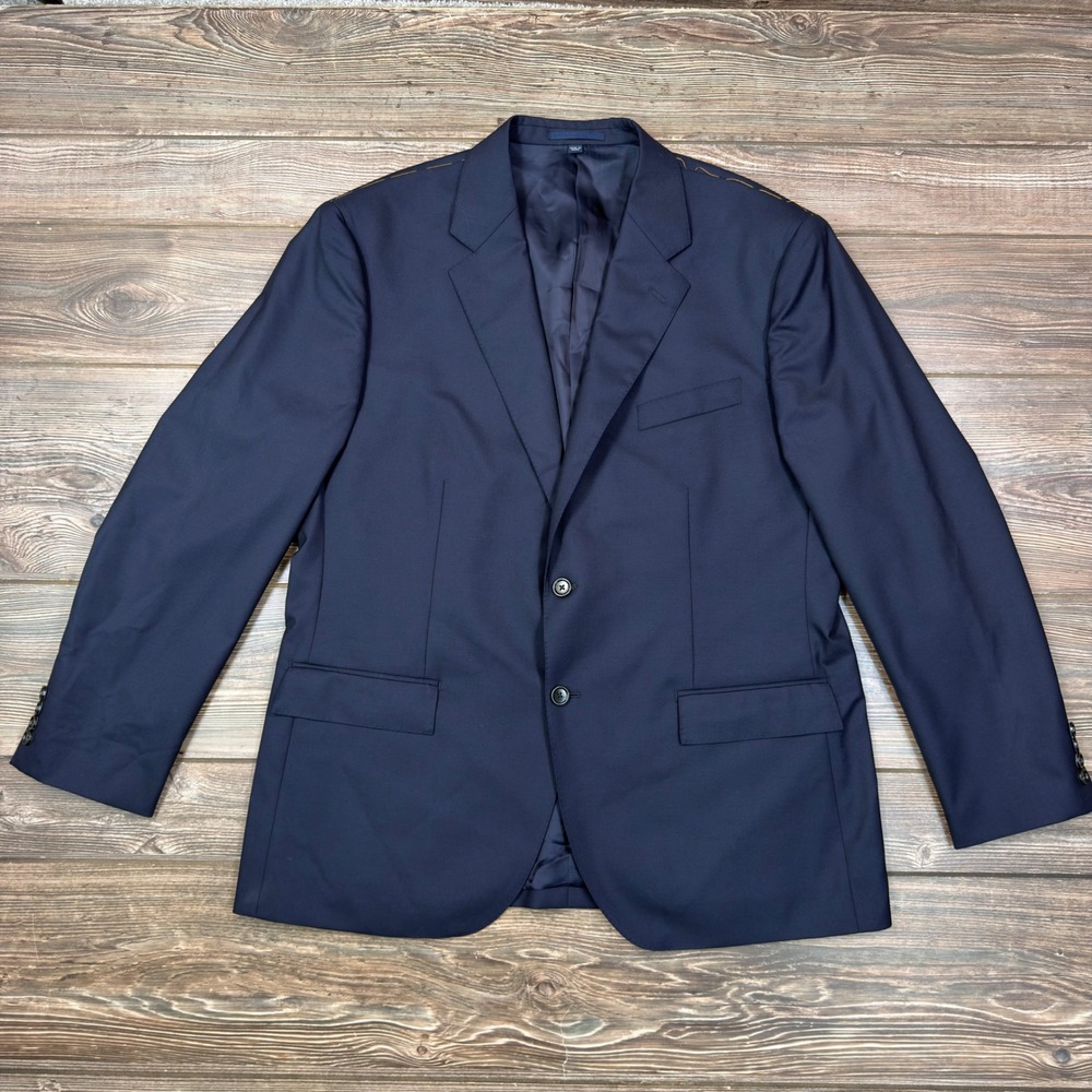 J.Crew Mens 46R Crosby Suit Jacket Navy Blue Loro Piana Italian Wool BM161 NWT